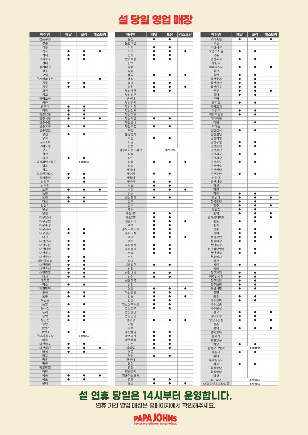 2025 설 연휴 기간 운영 안내