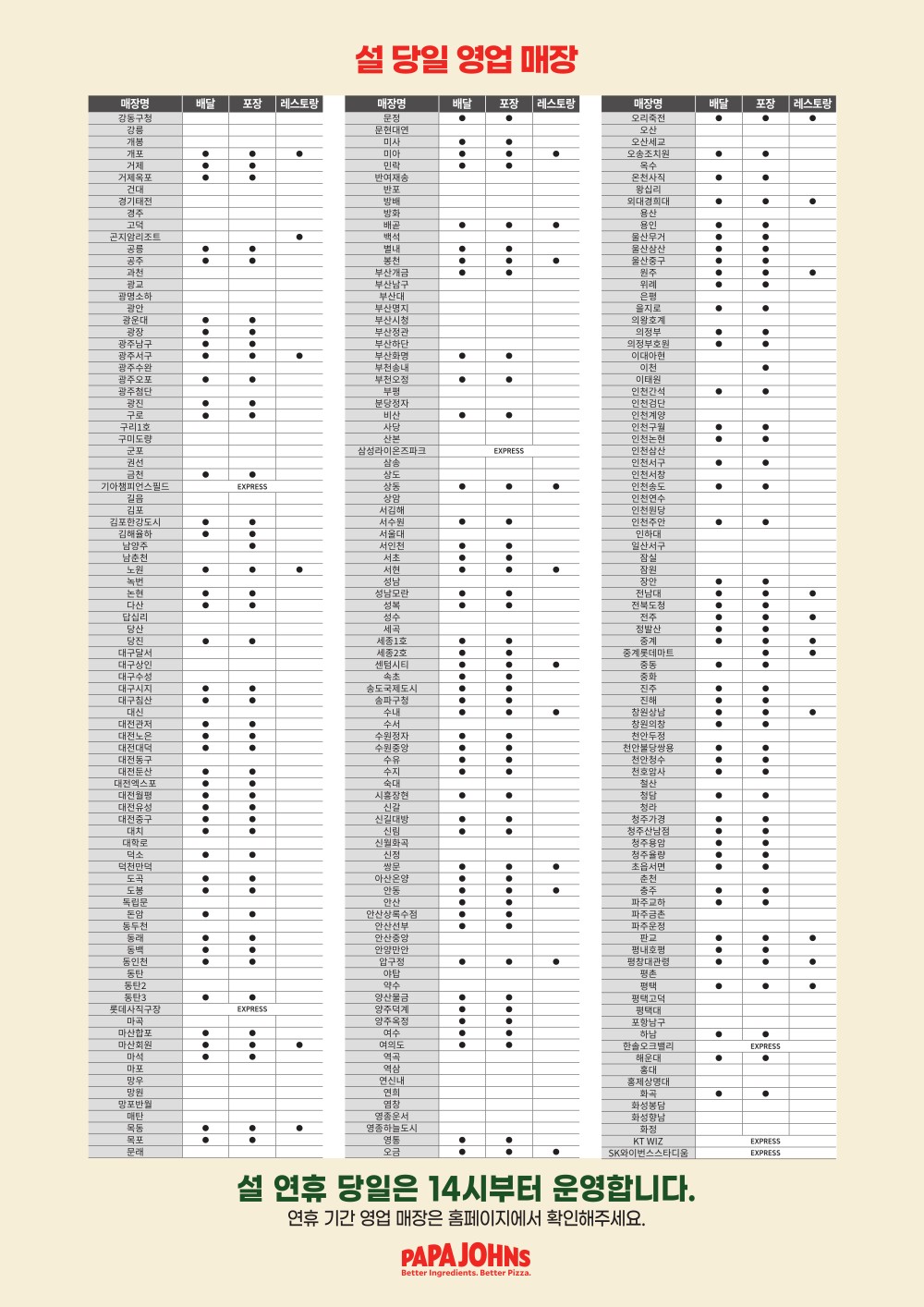 2025 설 연휴 기간 운영 안내